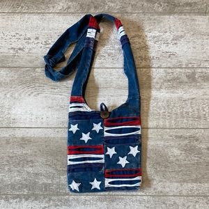 Stars and Stripes Patriotic Red White Blue Mini Crossbody Bag NWOT